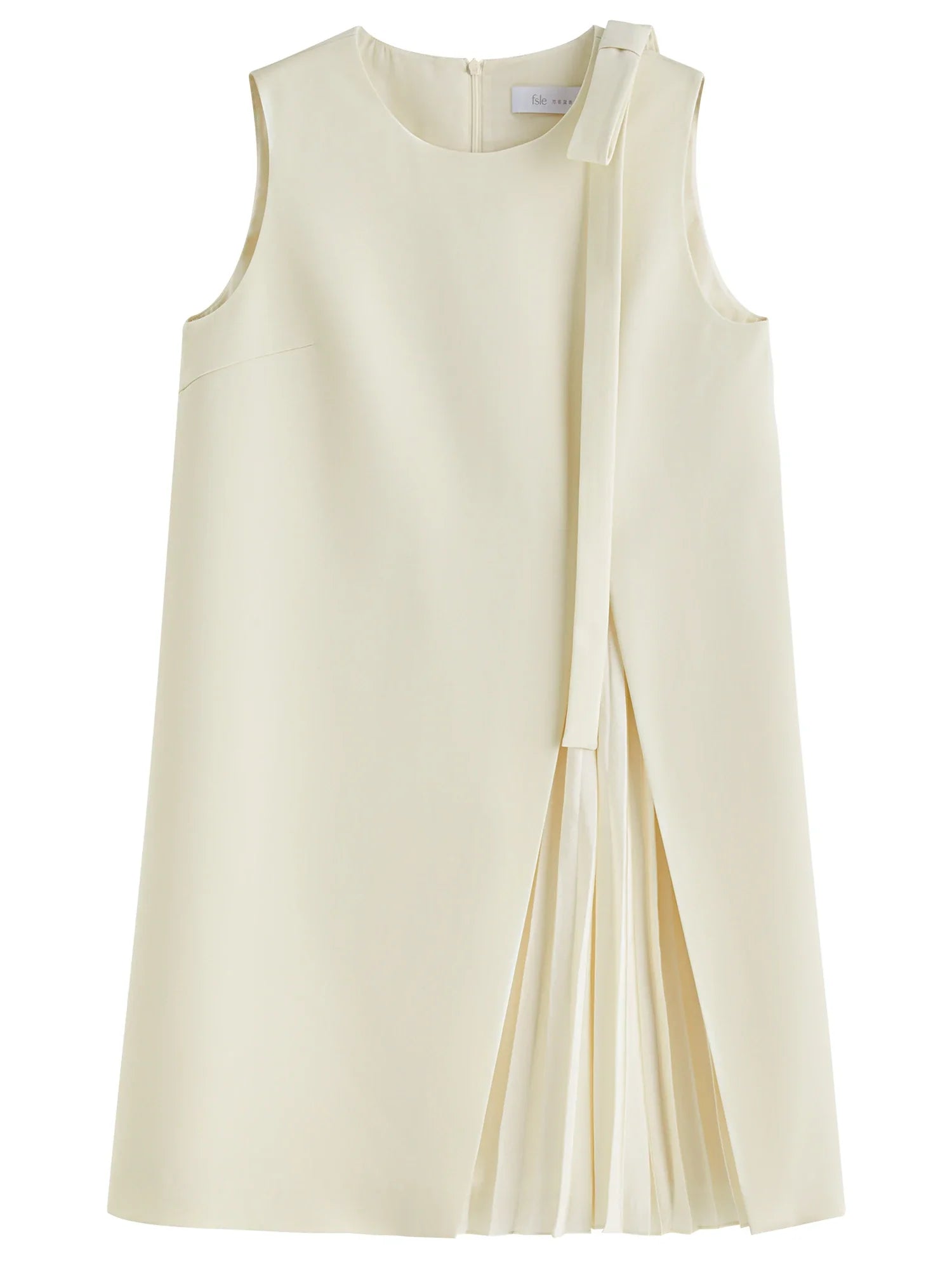 2025 Summer Petite Textured Pleated Dress - Artisan Bow Accents & Flared A-Line Silhouette for Casual Chic 25FS12622