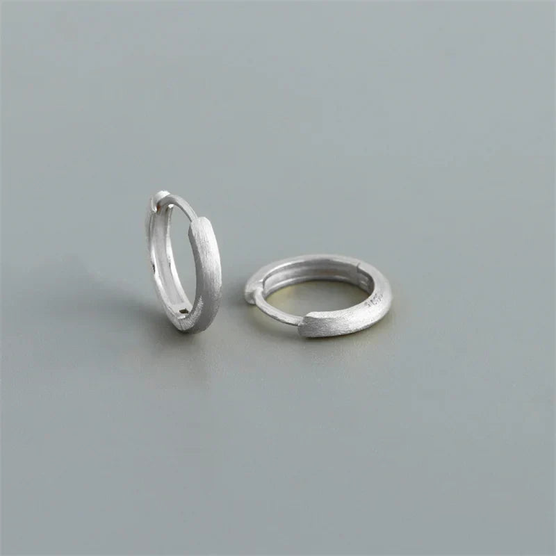 Real 925 Sterling Silver Minimalist Bohemian Round Ear Buckle for Women Punk Unisex Rock Hoop Earring Jewelry Accessories