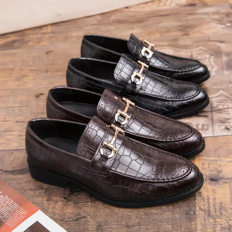 Classic Social Leather Shoes For Men Leather Loafers Wedding Casual Business Brogues Shoes Men Office Leather Men's Dress Shoes