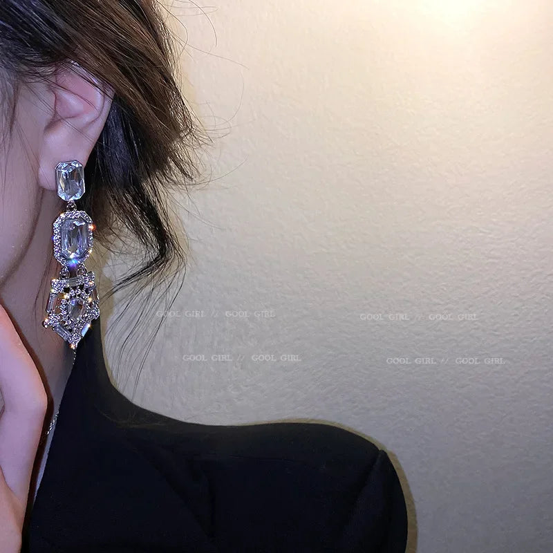 925 Silver Needle European and American Fashion Exaggerated Earrings