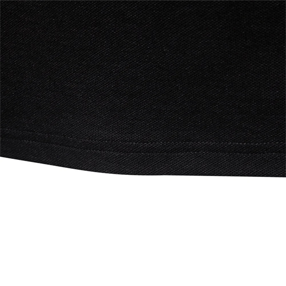 2025 Business Casual Polo Shirt Men Solid Color Long Sleeve Cotton Rich Blend Breathable Polos Male