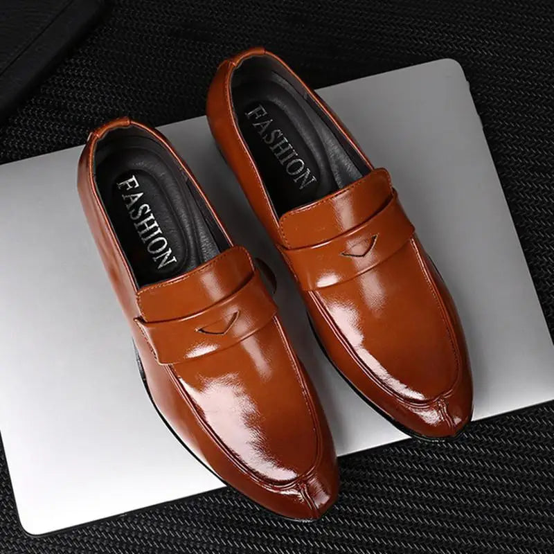 Business Pointed Toe Men's Formal Loafers Shoes Spring Autumn New Legitimate Leather Footwear Cheap Clearance Social Shoe Male