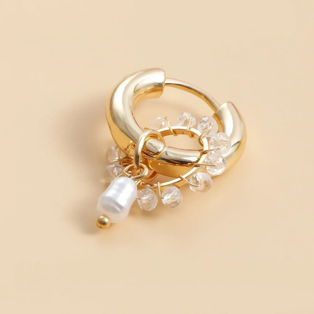 Geometric Crystal Asymmetric Dual-use Ear Buckle Earrings for Women Jewelry