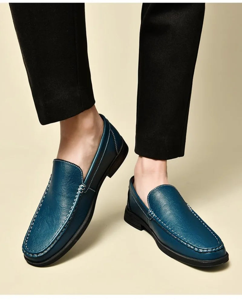 Genuine Leather Men's Shoes Classics Business Dress Shoes Moccasins Slip on Loafers Driving Shoes for Men Casual Shoe Big SIze48