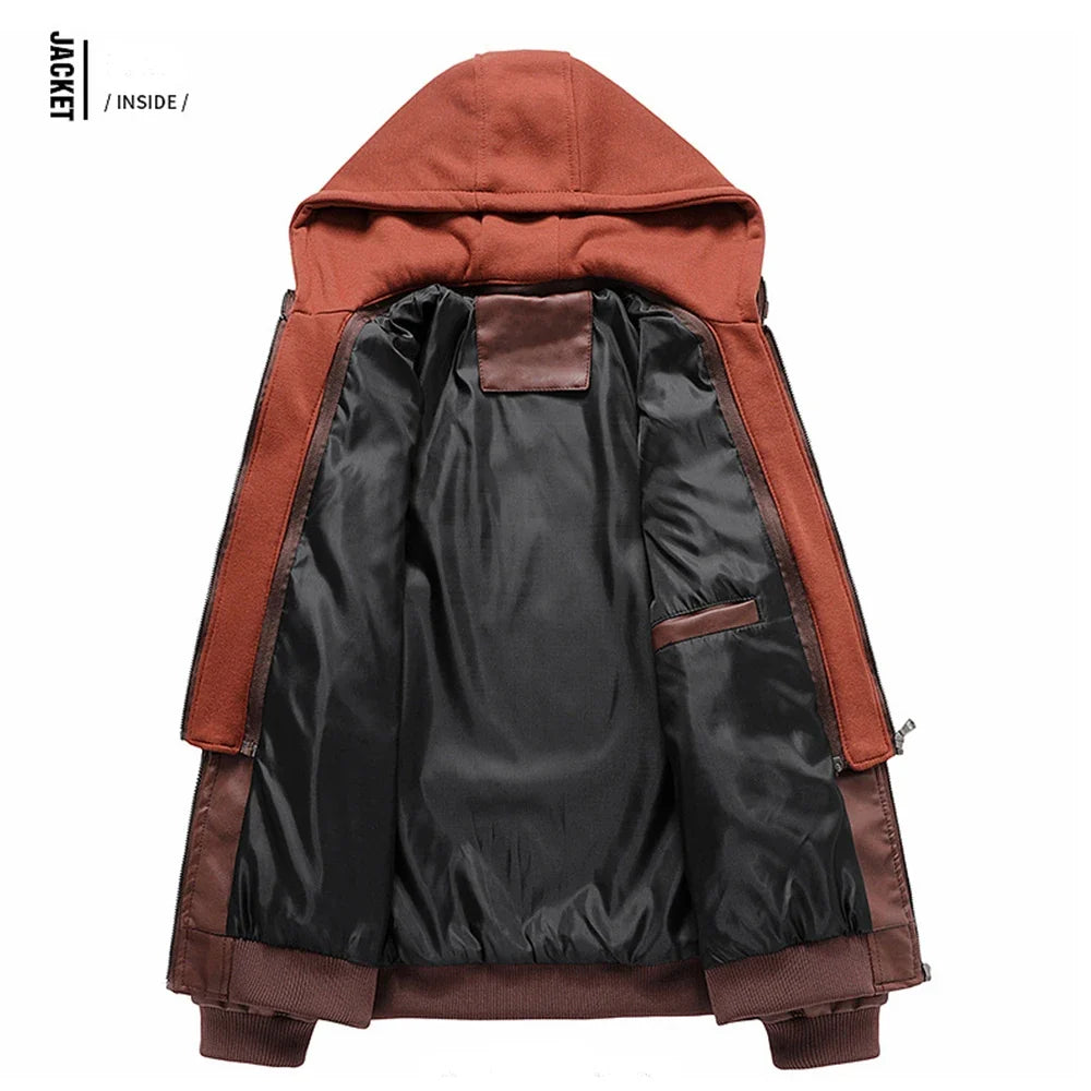 New Men's Leather Jackets Autumn Casual Motorcycle PU Jacket Biker Leather Coats Brand Clothing EU Size SA722