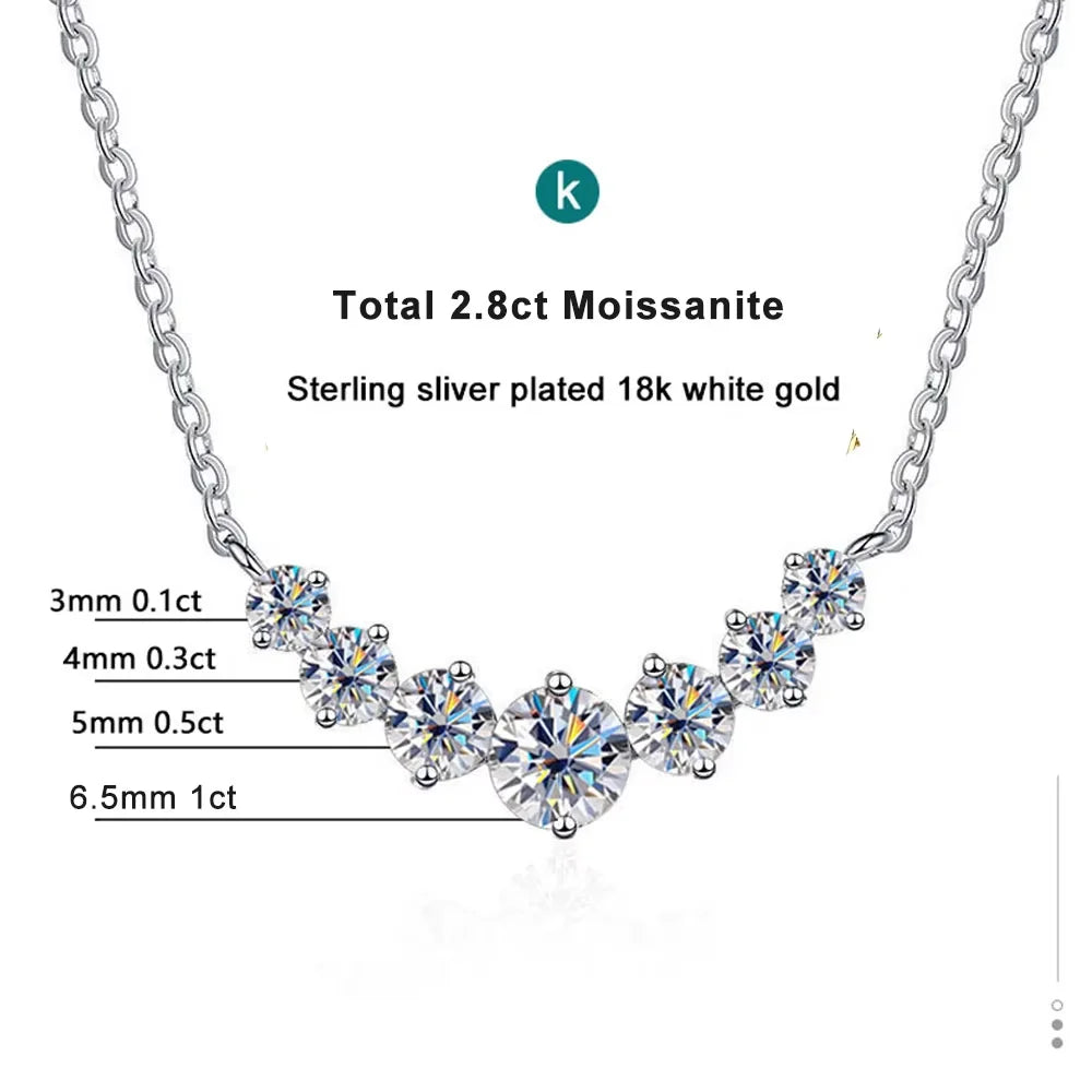 D VVS1 Moissanite Pendant Necklaces for Women Trendy Party Jewelry GRA Certified 925 Sliver Plated Yellow Gold Necklace