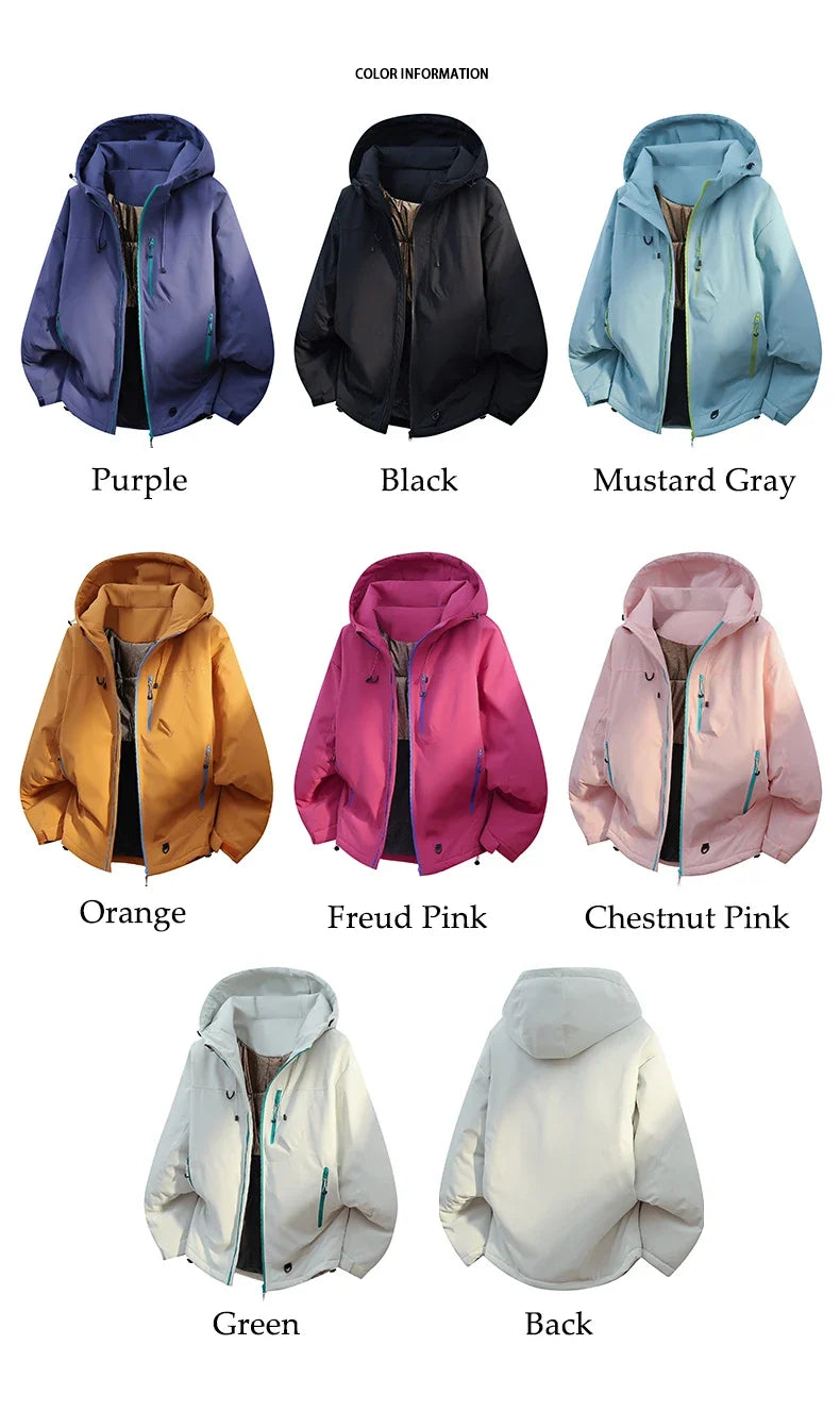 Winter Jacket Thicker Warm Waterproof Windproof Warm Casual Sports Jacket Men Women Sport Hiking Running Hooded Casual Warm Coat