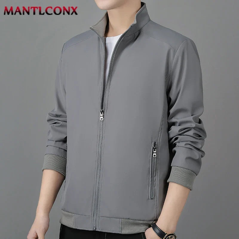 Spring Autumn Men's Jacket Thin Casual Business Jacket Men Office Dress Coat Man Social Jackets for Men Outerwear Black M-XXXL