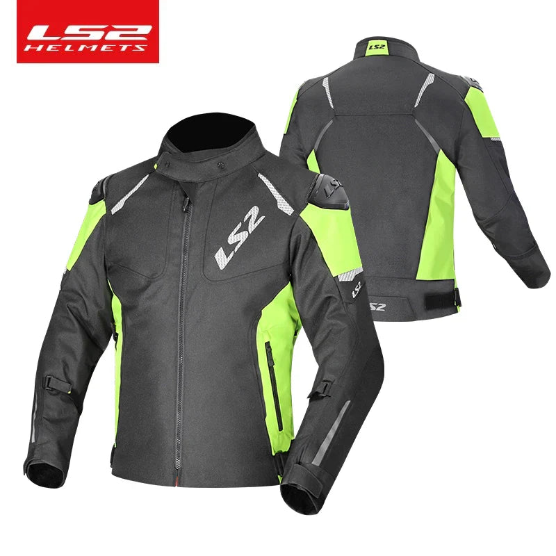 Original LS2 Motorcycle Jacket LS2 ZOOM Winter Warm Waterproof Motorbike Jacket Men Women Breathable CE Anti-fall Off-Road Coat