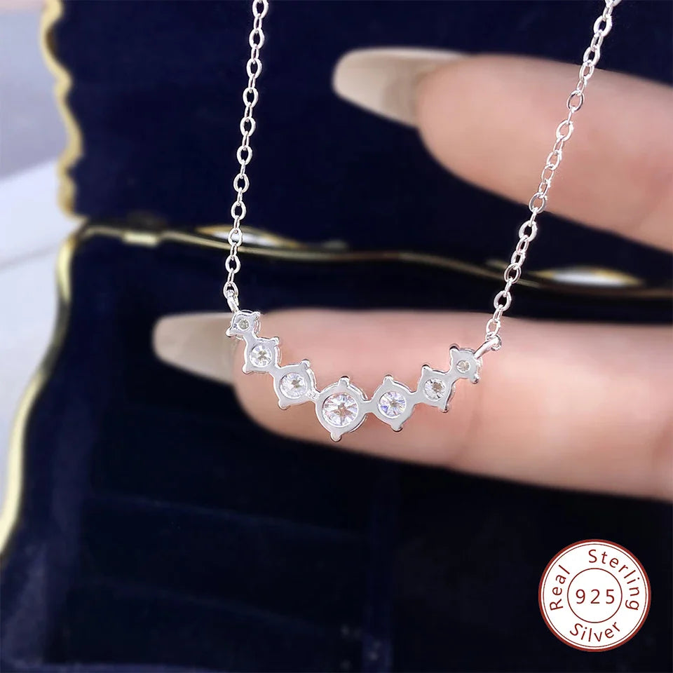 1.7/2.8CT Moissanite Pendant Necklace for Women 925 Sterling Silver Wedding Anniversary Fine Jewelry with Certificates