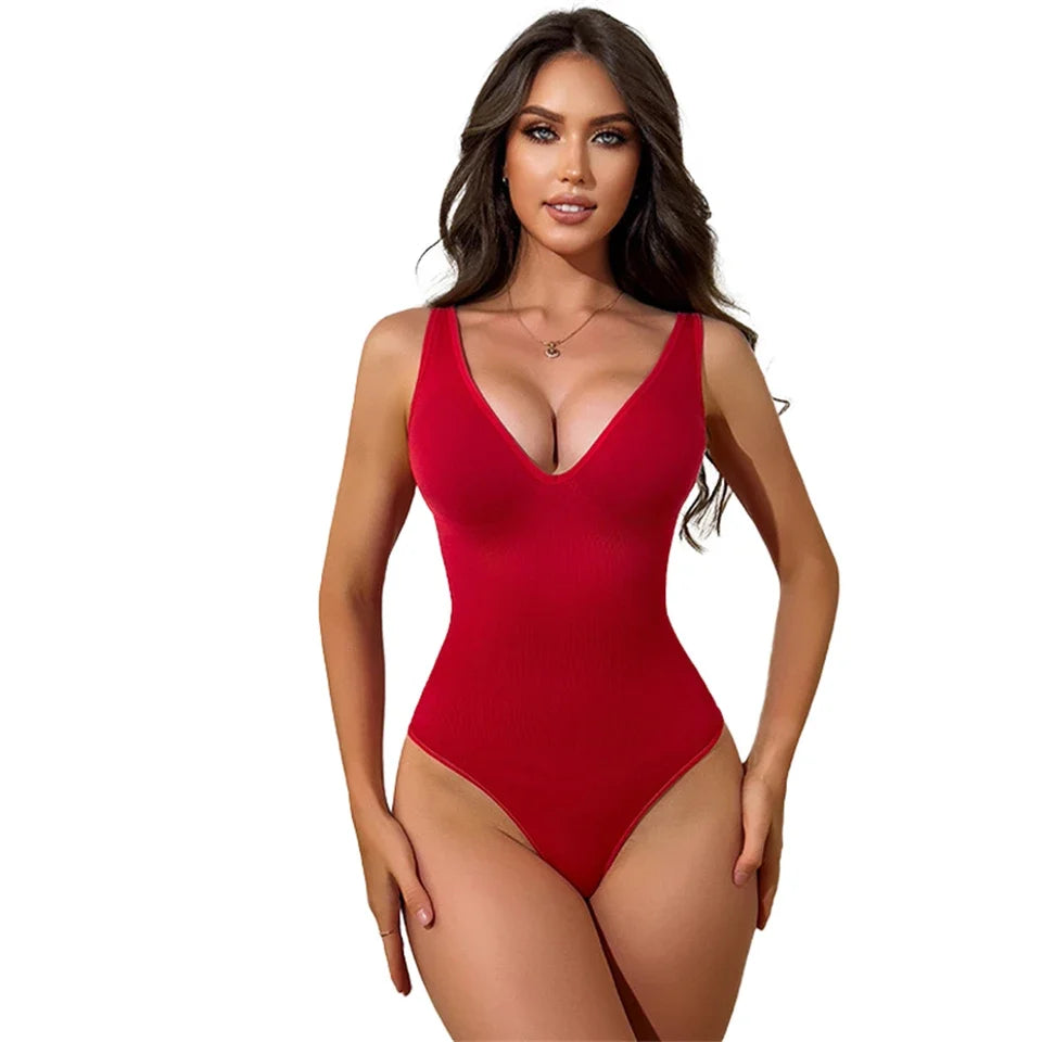 Wechery Slimming Underwear Bodysuits Tummy Reducing  Waist Trainer Shapewear Sexy Deep V Halter Top Two Ways To Wear