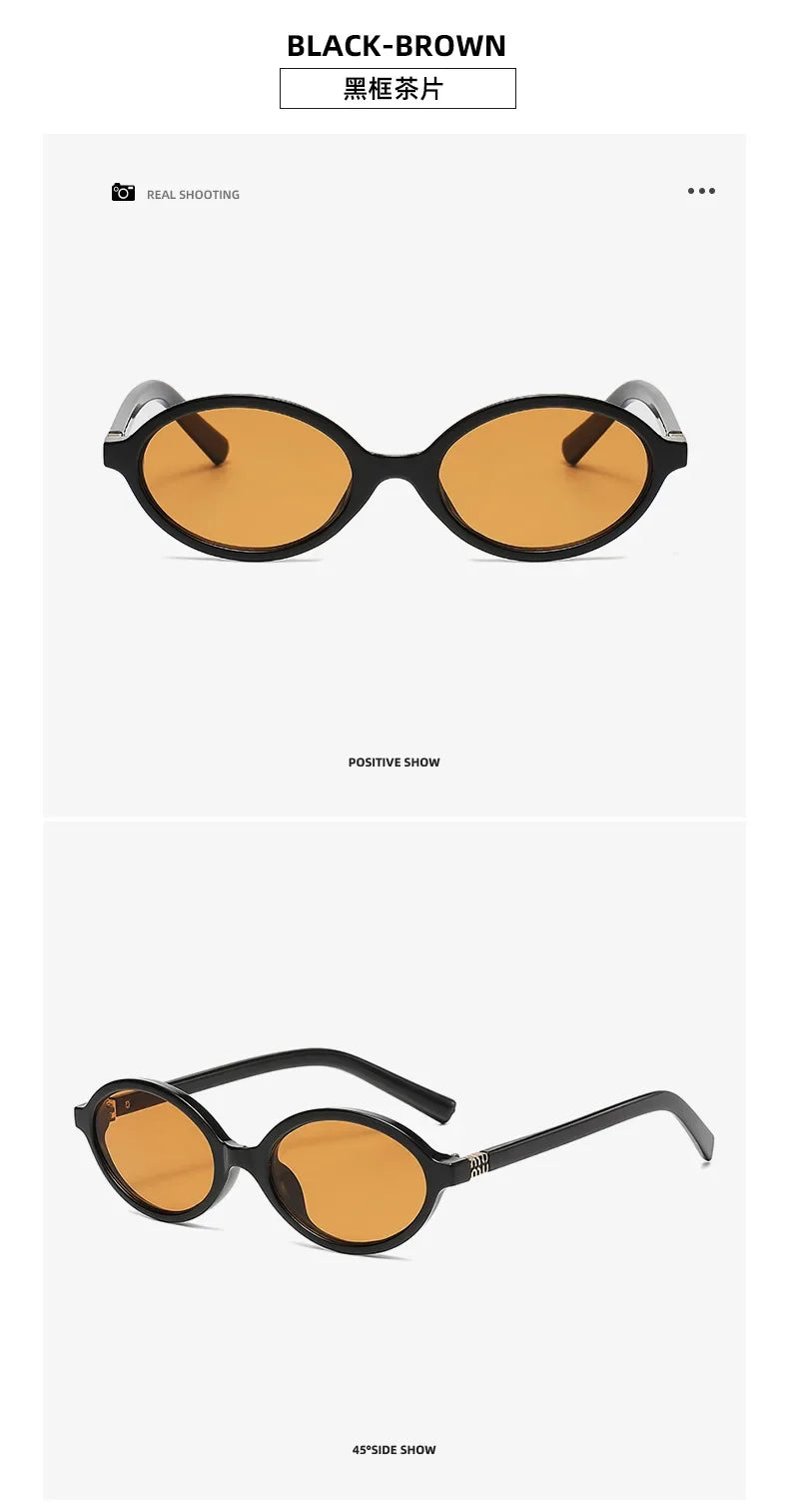Designer UV400 Sunglasses Women Men New Trendy Oval Sun Glasses Ladies Vintage Small Round Gafas De Sol