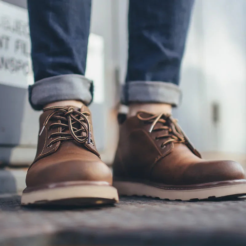 Men's Shoes Mid-top British Style Big Head Shoes