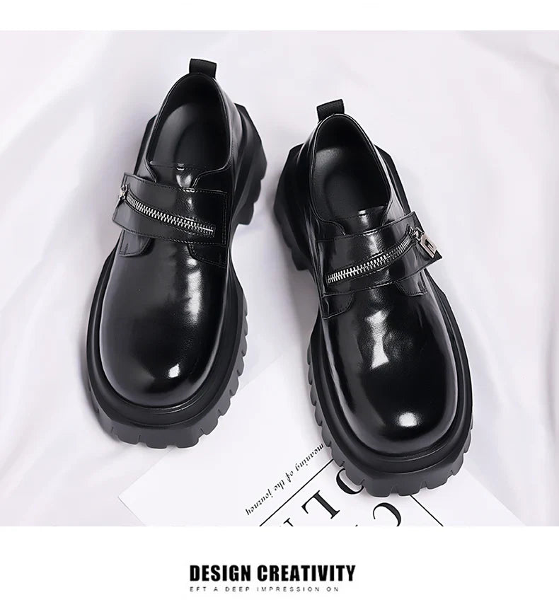 2026 New Derby men's leather shoes Thick bottomed British style design Leisure Party Business Office Luxury adult shoes