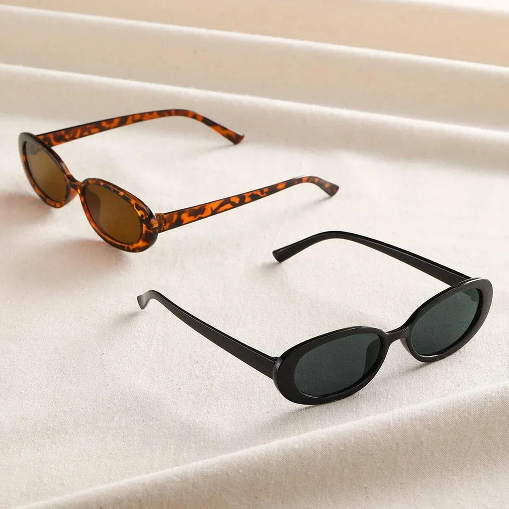 6PCS Women Small Oval Sunglasses Vintage Women's Brand Designer Sun Glasses Fashion UV Protection Shades UV400 Oculos De Sol