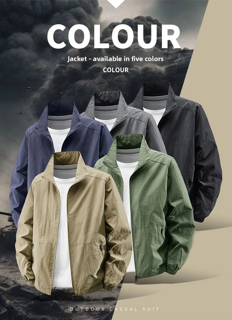 Men Outdoor Cycling High Quality UV Resistant Jacket Fashionable Versatile Windproof Breathable Jacket Spring Autumn Comfortable