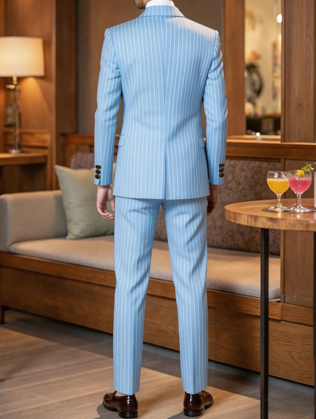 High-quality European and American Men's Clothing, Formal Suits with Stripes, Trousers for Business, Formal Dinners, Weddings