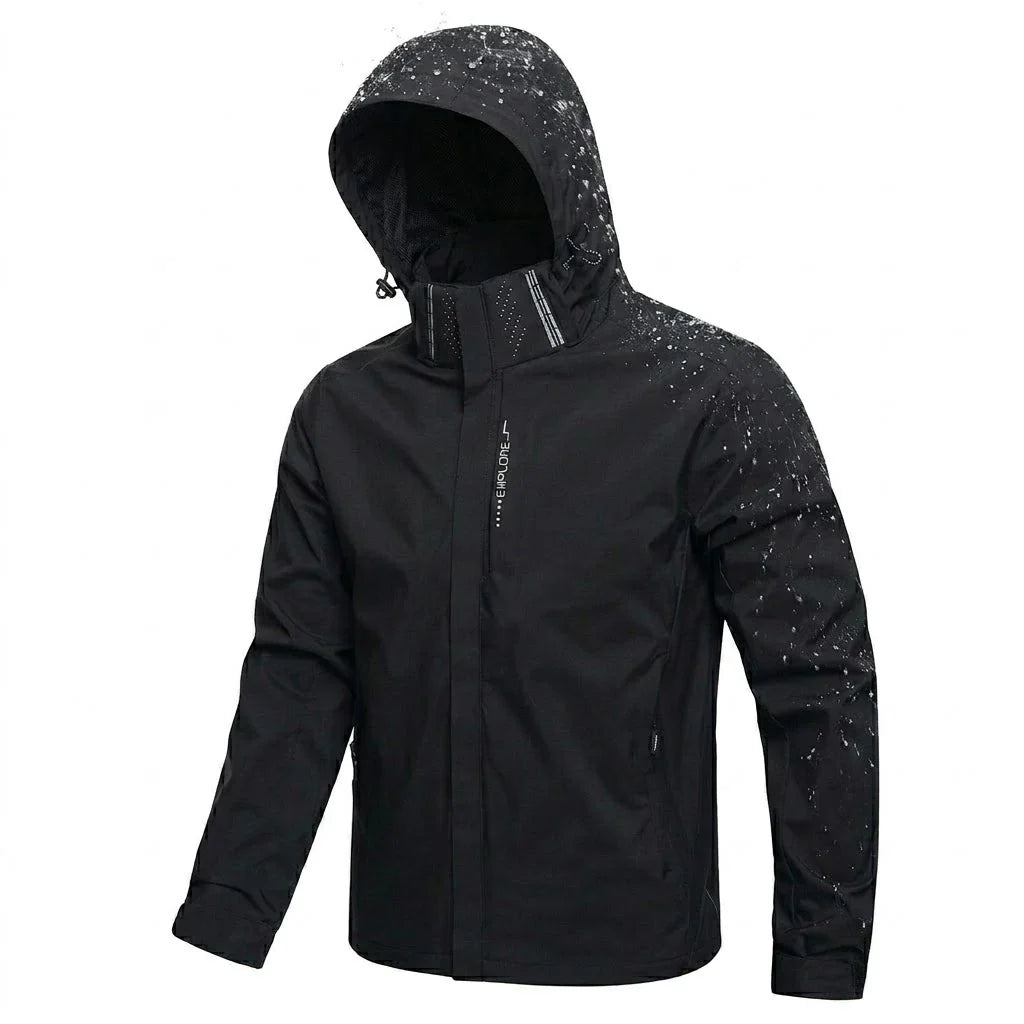 Mens Outdoor Waterproof Jacket Windproof Hoodie Coats Lightweight Cycling and Hiking Raincoat Work Jacket Man Climbing Outerwear