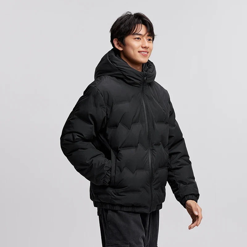 Down Jacket Men 2026 New Waterproof Hooded Outerwear Winter Clothing Solid Color Versatile Thick Down Coat For Man
