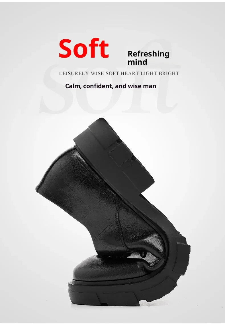 8-10cm Height Increasing Shoes for Men Platform Breathable Lift Casual Inside High Shoes Business Dress Elevator Leather Shoes