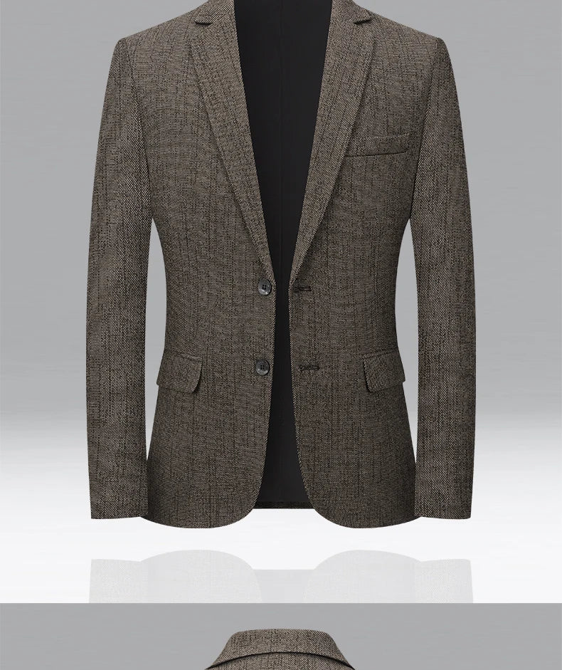 BROWON Brand Spring Autumn Forml Blazers for Men Slim Fit Two Button Fly Mens Suits Luxury Designer Wedding Coat Over Size