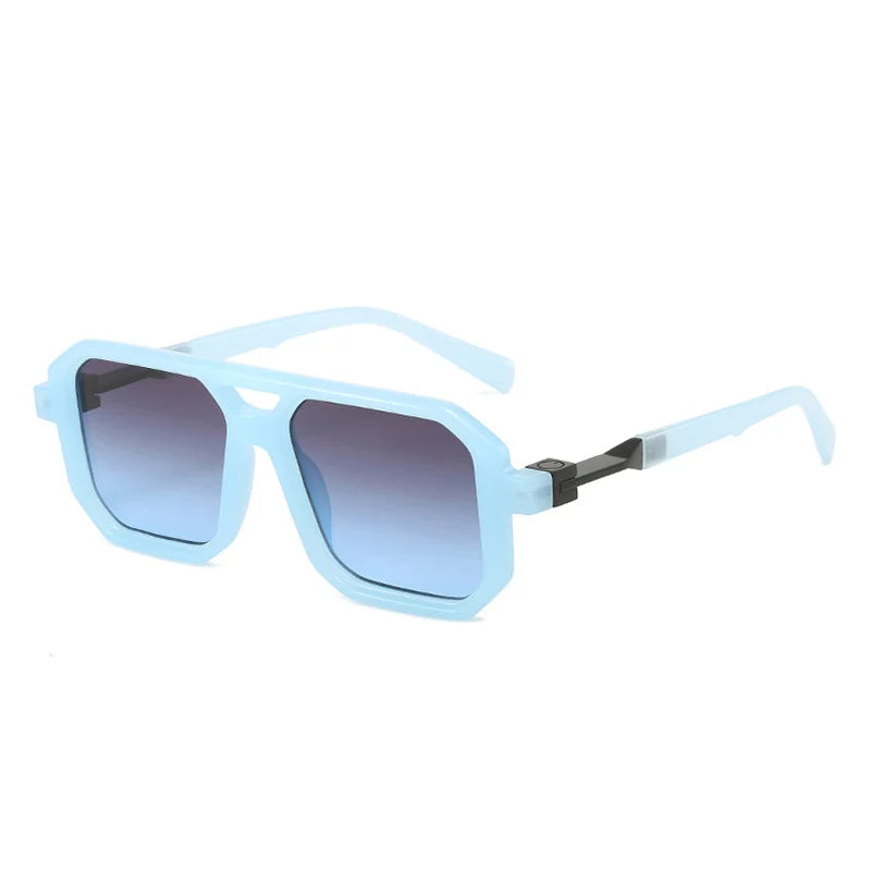 New Double Bridges Square Sunglasses Women Fashion Gradient Shades UV400 Retro Polygon Men Sun Glasses