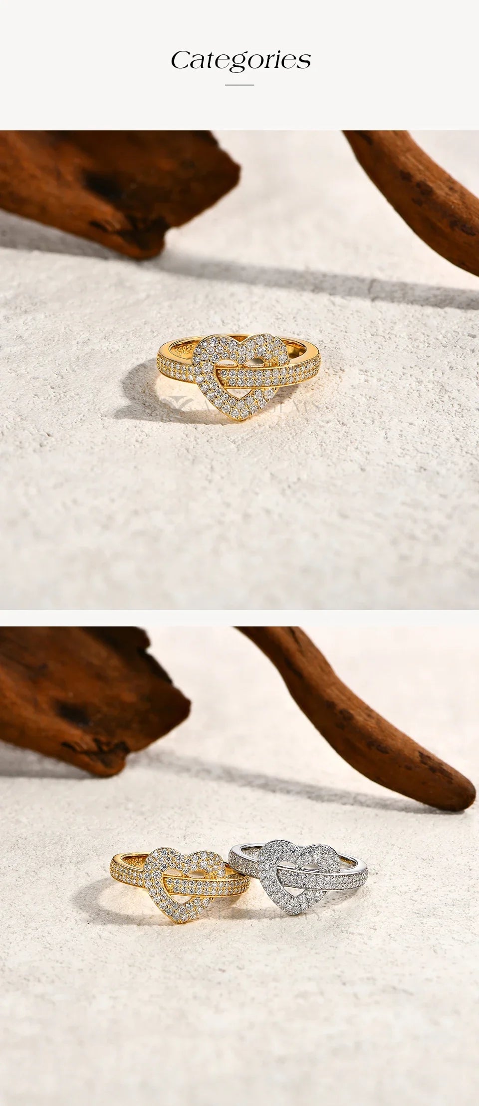DVVS1 Full Moissanite Ring 925 Sterling Silver 18K Gold Plated Heart Shape For Women Holiday Classic Gifts Fine Jewelry