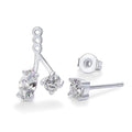 GRA Certified All Moissanite Drop Earrings for Women S925 Silver Detachable Earcuff Front Back Stud Earring Jackets for Women