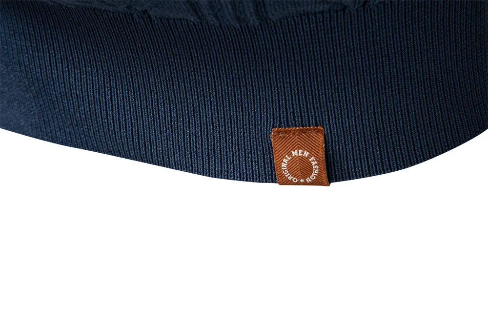 2025 Modern V-neck Polo Men Solid Color Long Sleeve Fashion Forward Cut Luxury Business Social Premium Sweaters Male