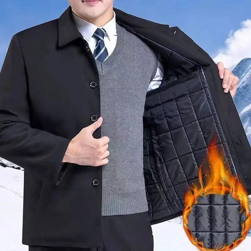 Men Windproof Men's Winter Coat Blazer Autumn Winter Warm Men's Jacket Windbreak Casual Business Coat L-3XL