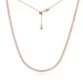 Each 2mm All Zircon/moissanite Tennis Necklace for Women Man Adjustable Choker Chain 100% 925 Sterling Silver Jewelry