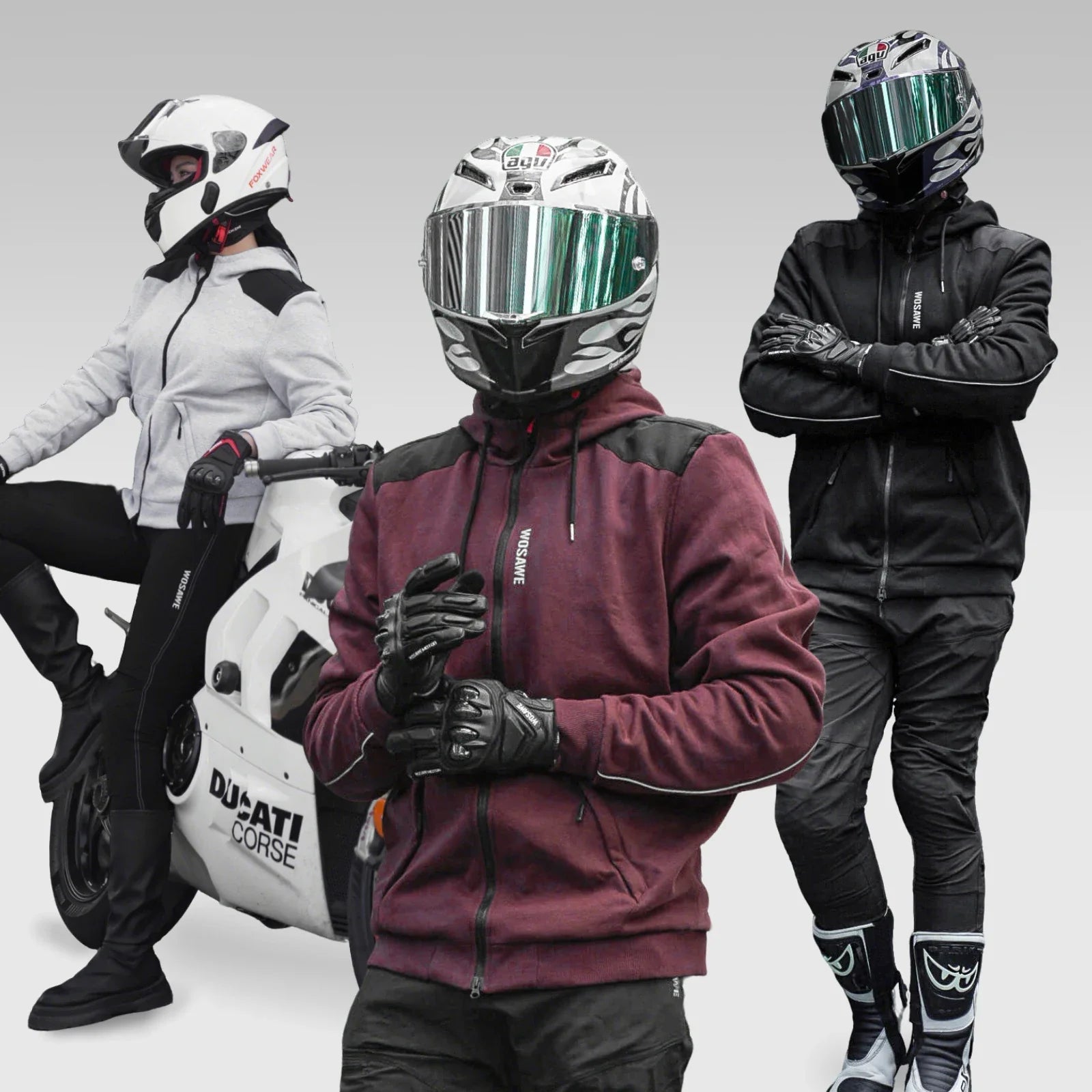Men Motorcycle Hoodie Shirt Motorcycle Winter Warm Jacket Riding Casual Motorcycle Riding Clothes
