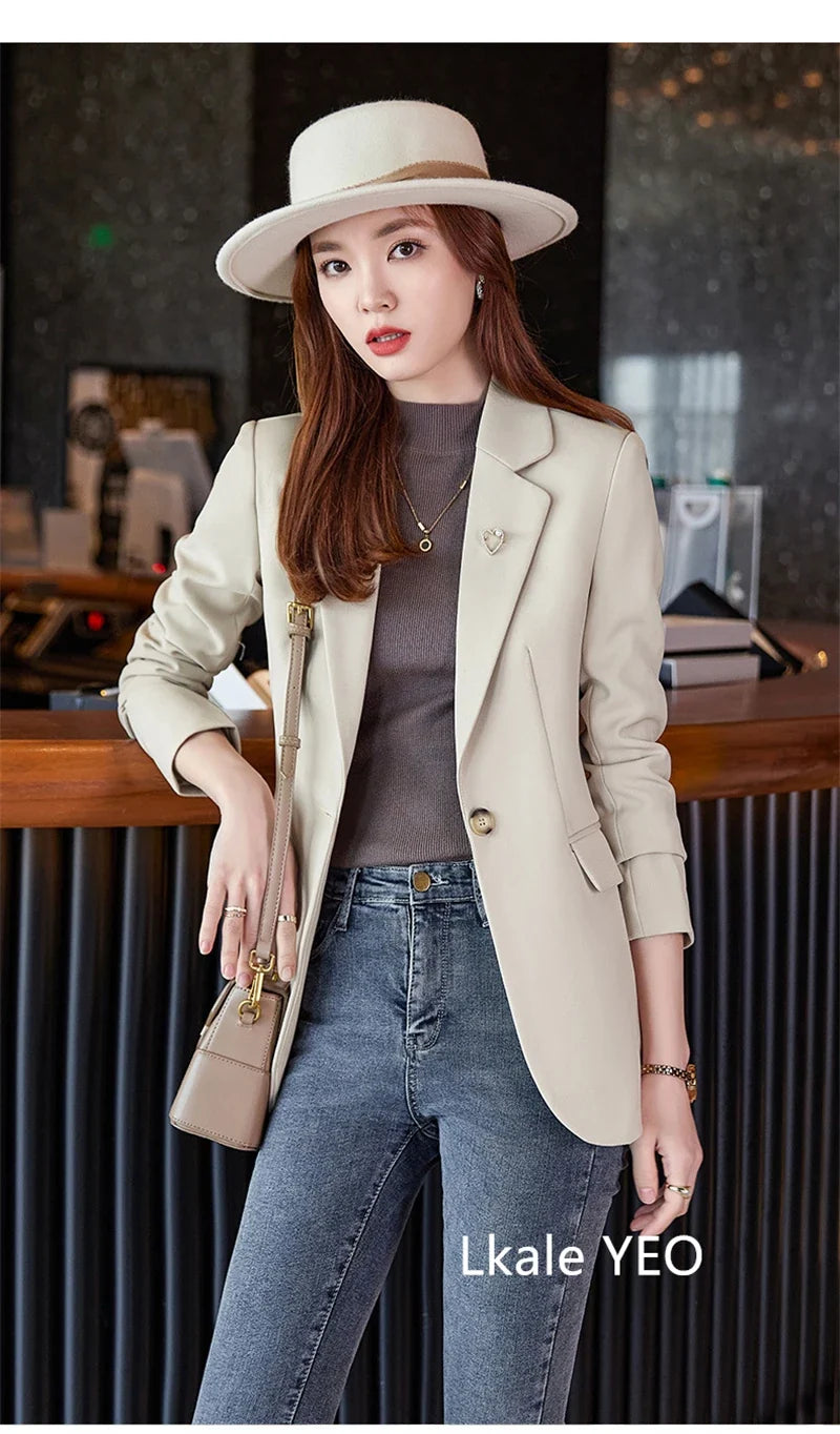 Women's Suit Jacket 2025 Spring Autumn Temperament Cultivate Oneself Ladies Blazer Coat Fashion Trend Versatile Lady Outerwear