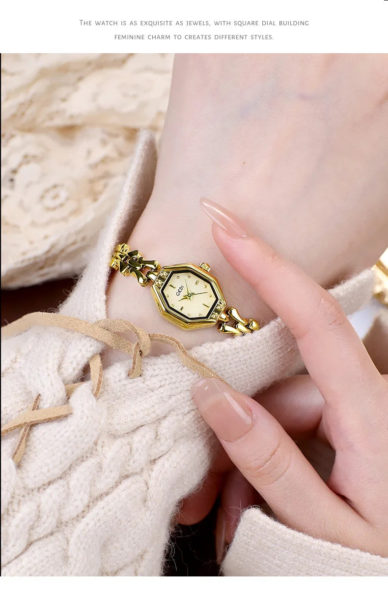 Ladies Watches are Exquisite Light Luxury Retro Metal Bracelets high-end Waterproof Women Fashion Quartz Wristwatches