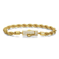 D VVS1 Moissanite Rope Bracelet 4mm Solid 925 Sterling Silver Chain Hip Hop Iced Out Clasp Rope Bracelets for Women Man