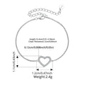925 Sterling Silver Hollowed Heart Moissanite Bracelet Adjustable Knot Wrist Chain for Women Teen Minimalist Love Gift