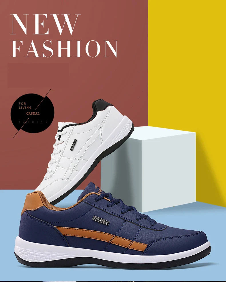 Men Shoes Spring Autumn Waterproof Walking Sneakers Leisure Male Leather Sports Shoes Non-Slip Footwear Tennis for Men