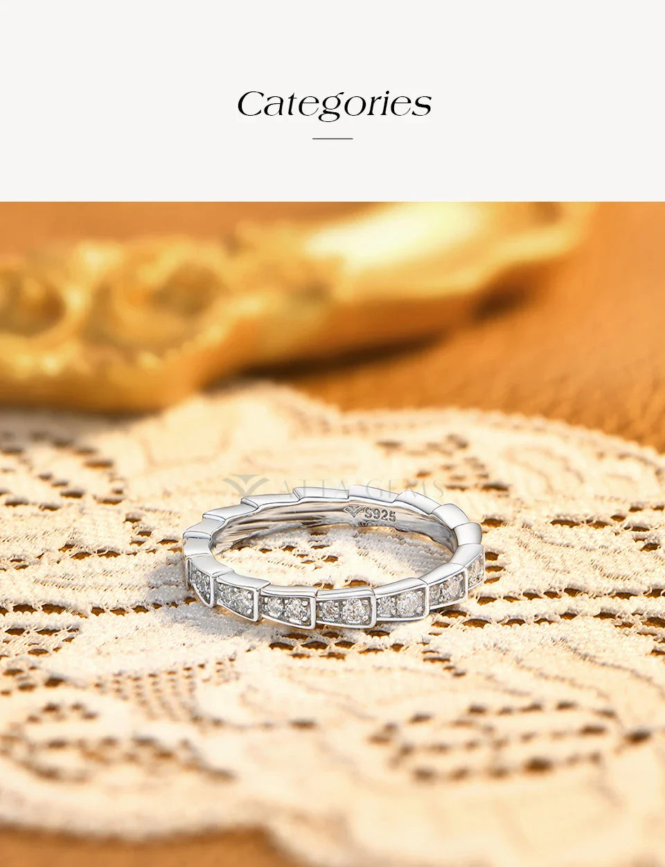 S925 Silver Snake Ring Pave Moissanite Wedding Eternity Band Stackable Luxury Fine Jewelry forWomen Pass Diamond Tester