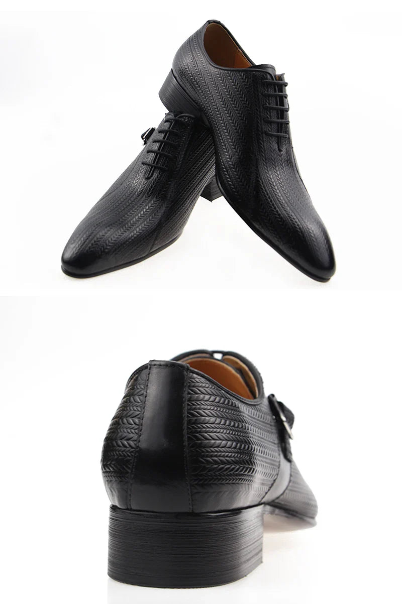 Custom Made Luxury Mens Shoes Wedding Genuine Brock Shoes for Lace Up Men Leather Shoe Sapato Dress Office Shoes Printing Latest