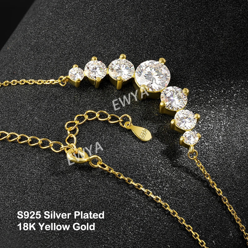 Sparkling 1.7/2.8/5cttw Full Moissanite Pendant Necklace for Women S925 Silver Plated 18K Gold Pass Diamond Test Necklaces