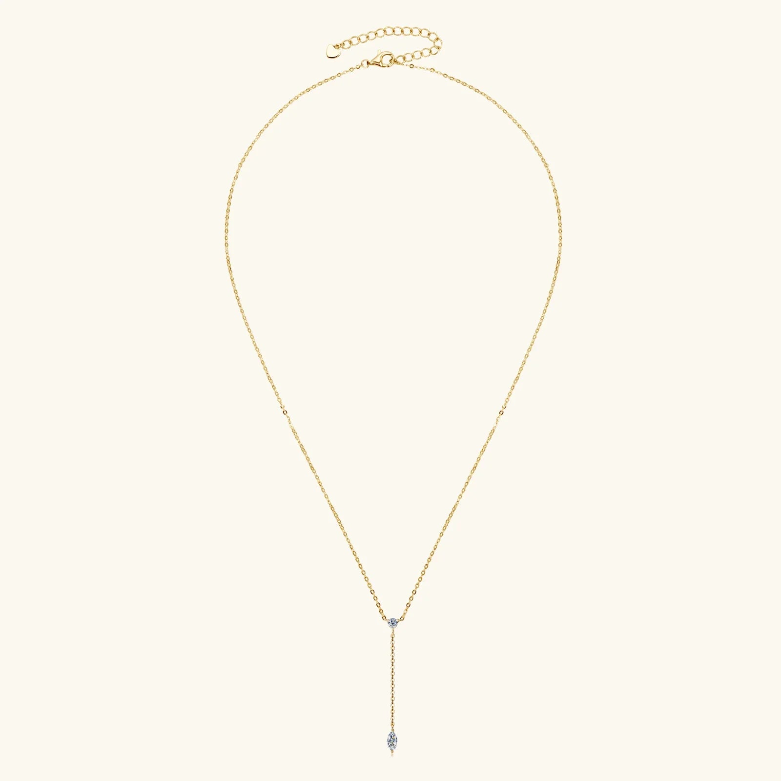 Marquise Cut Moissanite Necklaces Long Tassel Clavicle Chains Necklace for Women 925 Sterling Silver Jewelry Collares