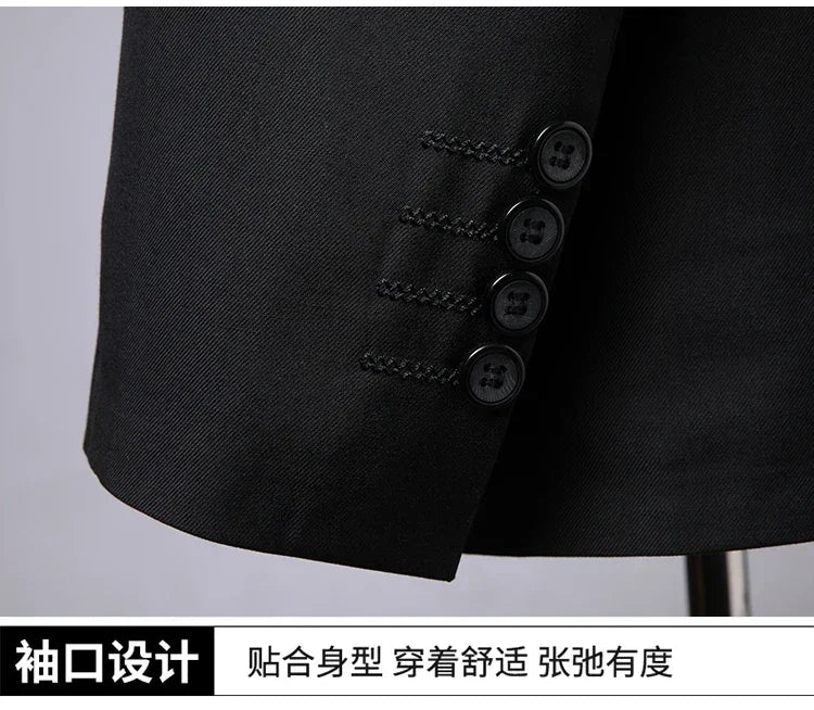 The New Store Offers Discounted Prices  Casual Formal Business Men's Fashionable Gentleman Solid Color All-season Fitted Suit
