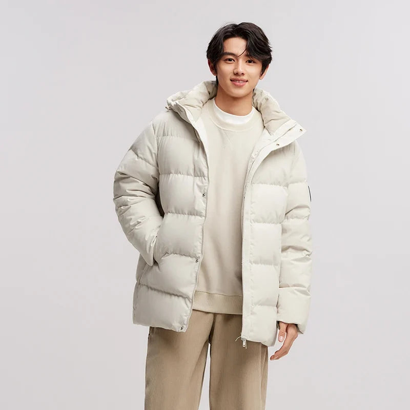 Down Jacket Men 2026 Winter New Hooded Mid-Length Thick Versatile Coat