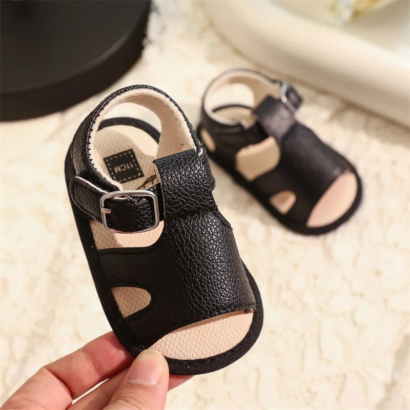 2025 New Toddler First Walker Baby Crib Newborn Baby Summer Sandals Infant Boy Girl Shoes Rubber Soft Sole Non-Slip