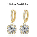 1ct Moissanite Drop Earrings S925 Sterling Silver with Gold Plated Wedding Jewelry With Certificate Hoop Dangle Earrings