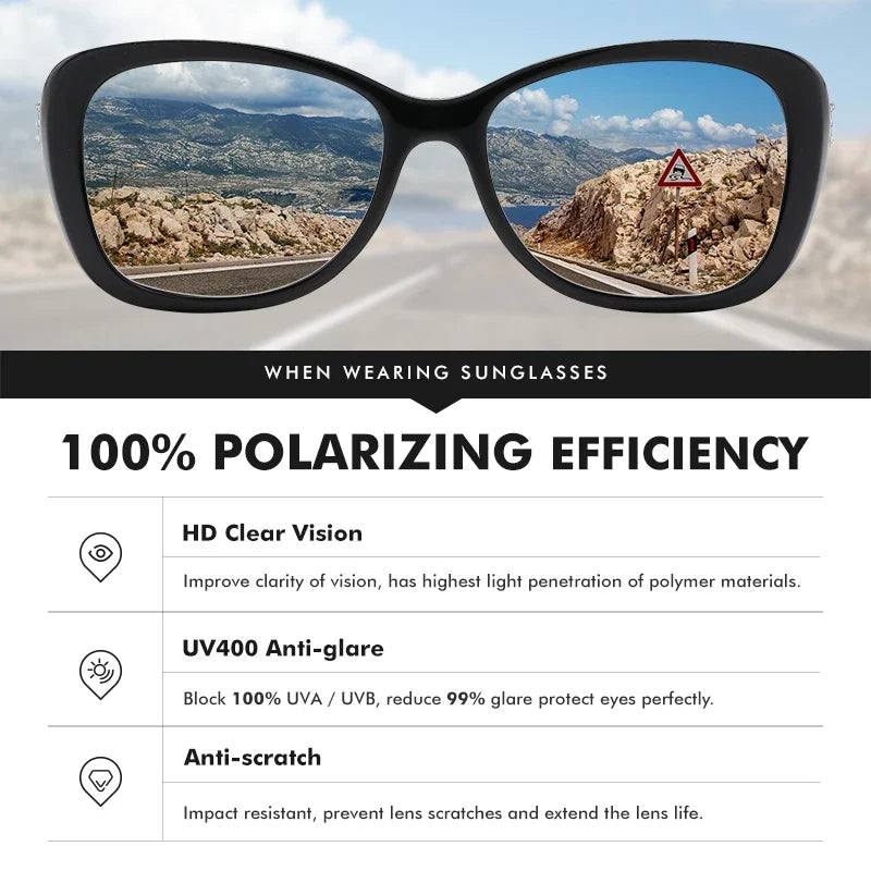 Young Style Women's Sunglasses Gradient Polarized Driving Glasses Luxury Design Ladies Elegant Lunette De Soleil Femme