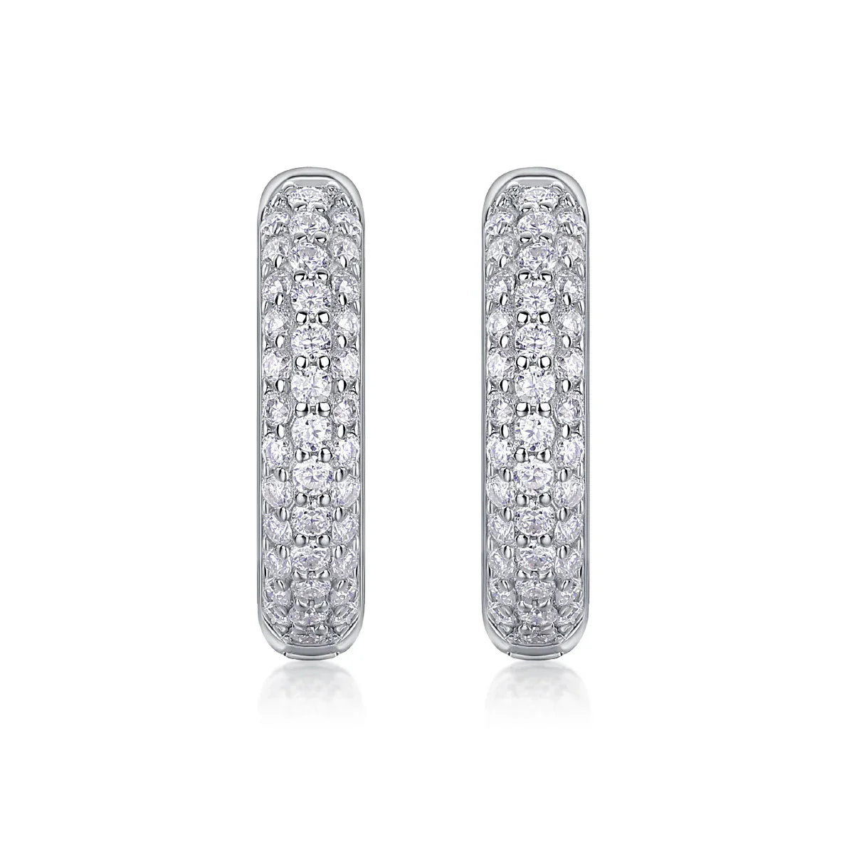 D color moissanite stud earrings 925 silver 18K gold plated hoop earrings, women's wedding party jewelry with gift box