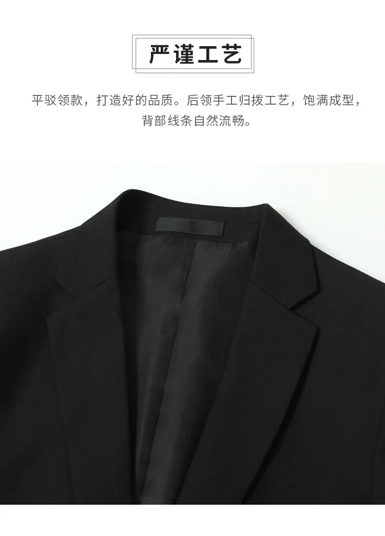 S-8XL Suit (Blazer+ Pants) Men's Fashion Casual Outdoor Gentleman Business Wedding Slim-fit Formal British Style Wedding Suit