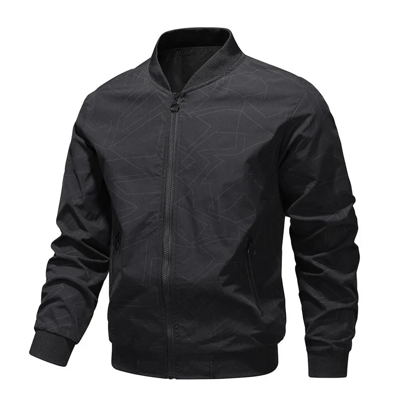 2025 Spring and Autumn New Baseball Collar Short Loose Solid Color Jacket Men's Business Casual Thin Coat Trend Size M-5XL