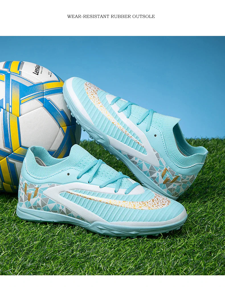 New Kid Match Boys Football Boots Sports Shoes Match Soccer Shoes Outdoor Sneakers Professional Non-Slip Comfortable Unisex